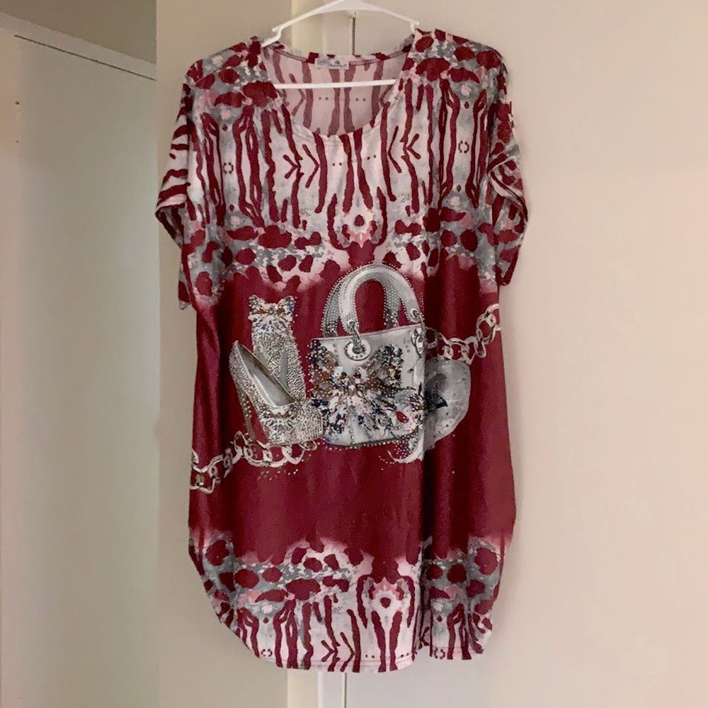 Red Fashion Top Size OS - NWOT
